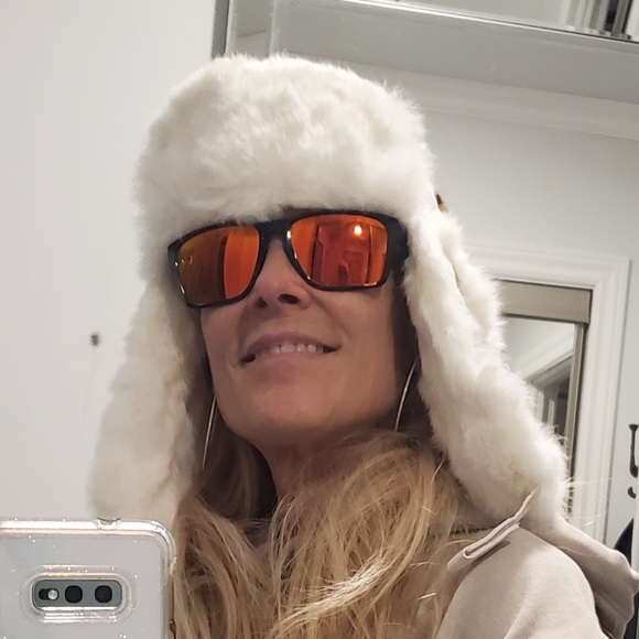 New White Quilted North Circle Expedition Mary Heart Rabbit Fur Trapper Hat - Picture 4 of 14